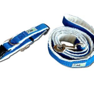 Asatre Hemp Dog Collar and Leash (Blue)